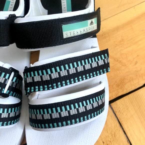 Stella Sport Black and White Velcro Sandals - Picture 5 of 9